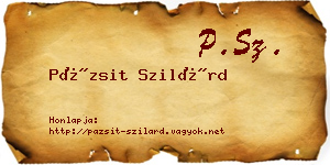 Pázsit Szilárd névjegykártya