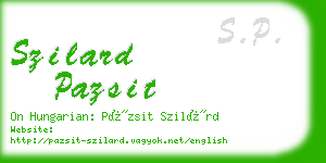 szilard pazsit business card